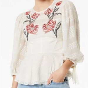 Karen Millen embroidered blouse UK8/US4.